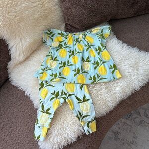 Milkbarn Lemon Printed Outfit